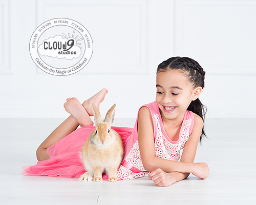 Spring Bunny and Child Portrait