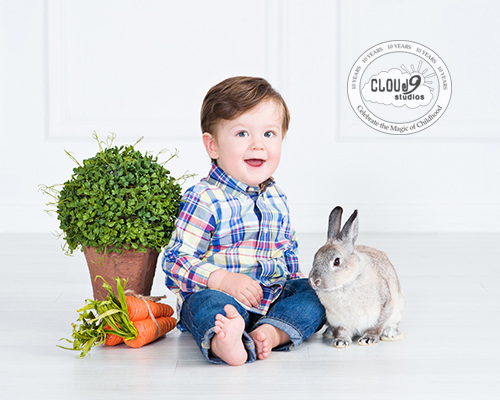 Spring Bunny and Child Portrait