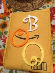Painted BOO letters fall photo craft