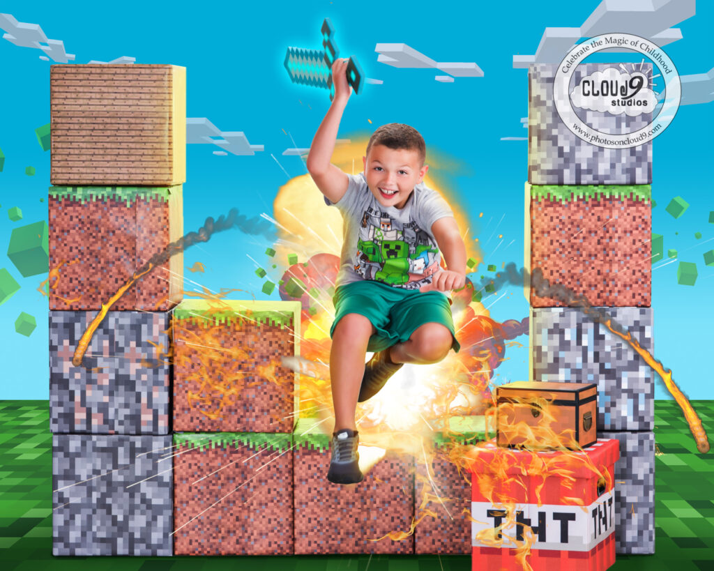 Minecraft inspired children's portrait