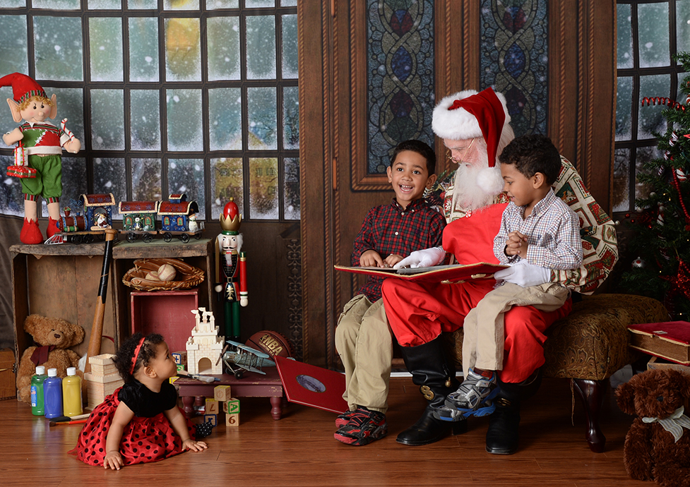 JB visiting Santa during one of his childhood Christmas portrait sessions